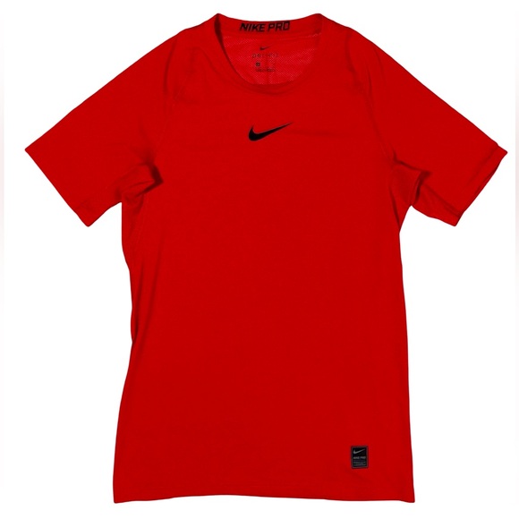 Nike Pro Dri‑Fit Compression Shirt Red Short Sleeve Men’s Small - Picture 1 of 4